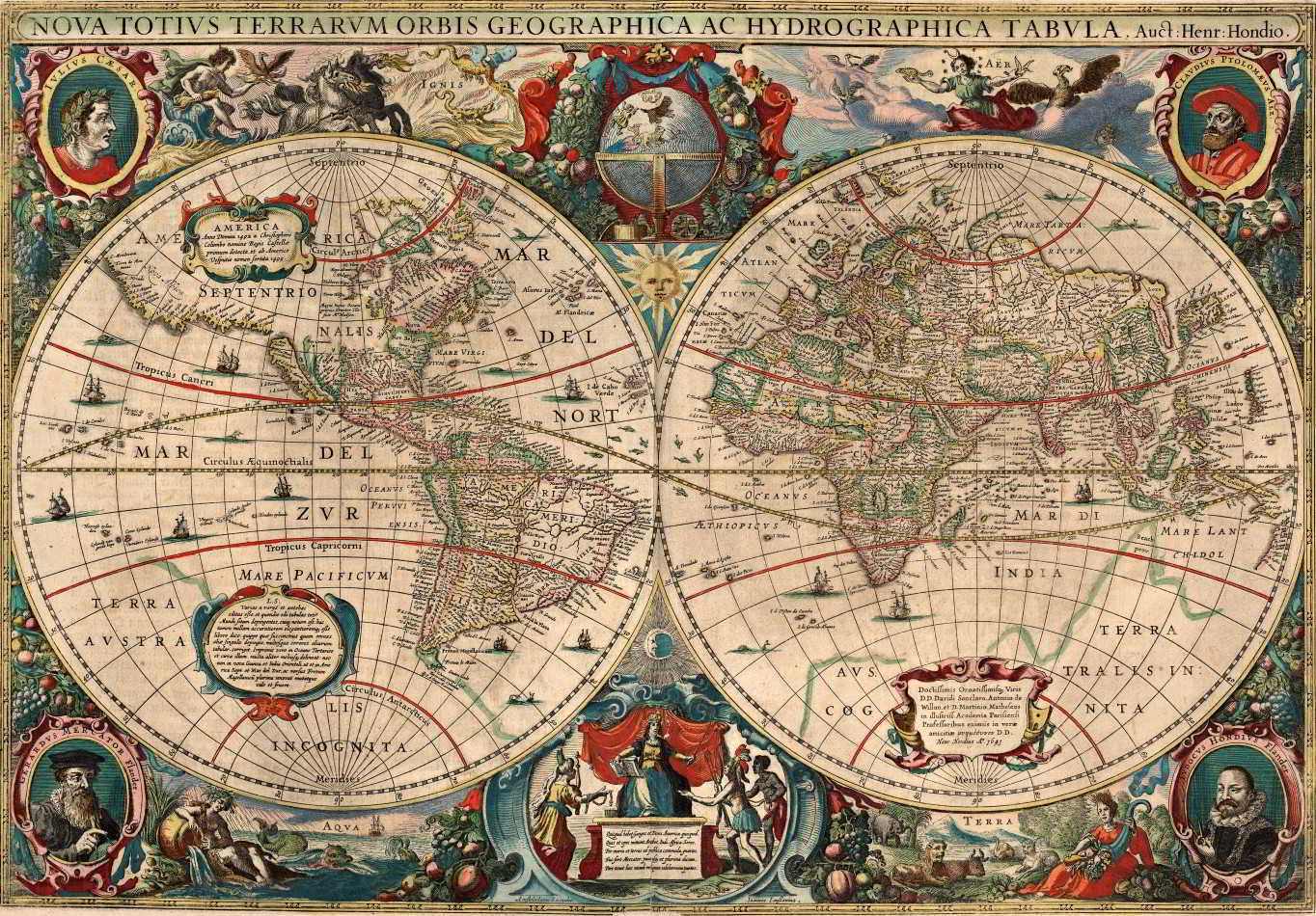 Mapa Antigo Do Mapa mundi antigo 1641