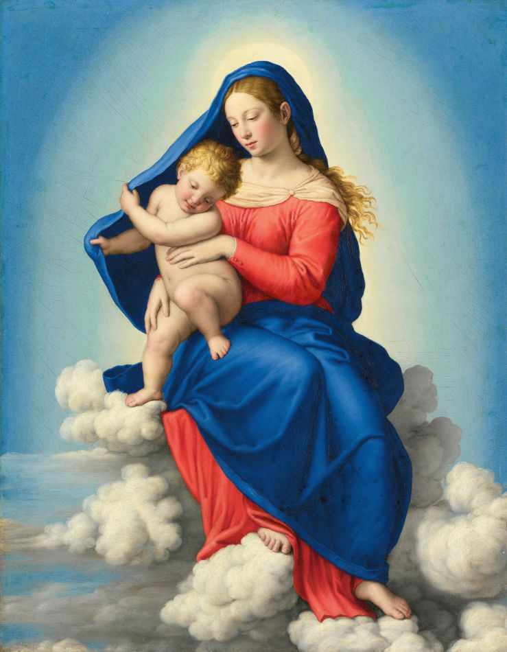 Virgem Maria e Jesus em Glória (1658) de Sassoferrato | Tela para ...