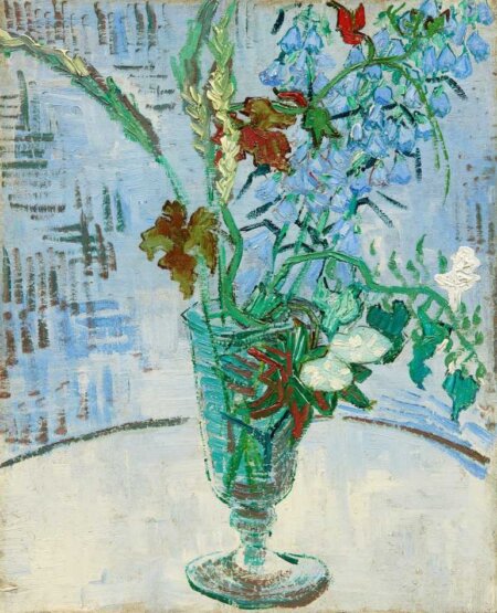 Flores em um Vaso de Vidro (1890) de Vincent van Gogh | Tela para ...